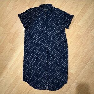 Wildfang Navy and White Midi Dress